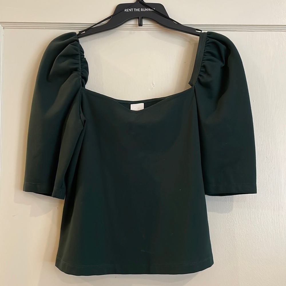 H&M green puff sleeve top. Size M.